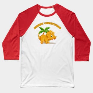 Dinosaur's Tropical Christmas Baseball T-Shirt